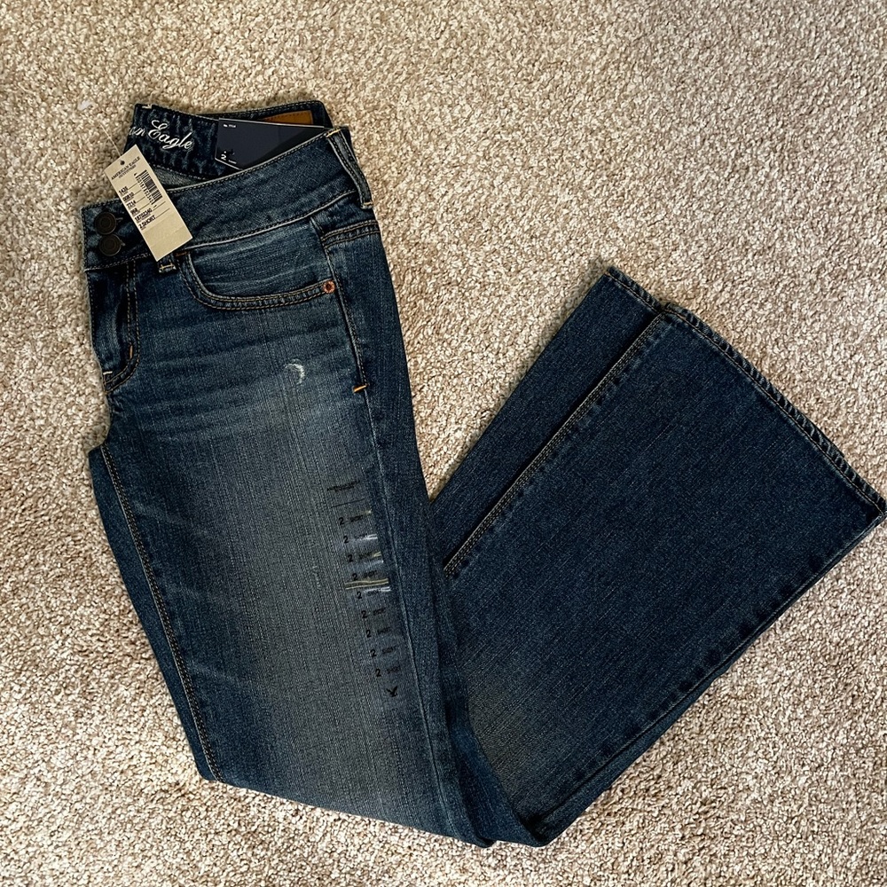 American Eagle jeans (2010) skinny flare leg size 2 short low rise